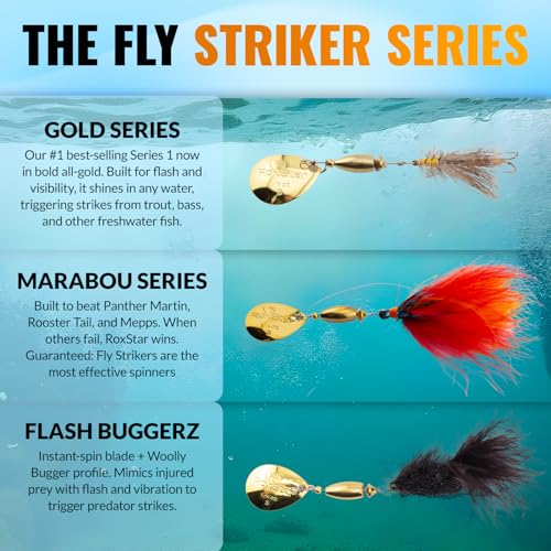 RoxStar Fly Strikers Proven Nationwide to Out-Fish Any Spinner | Hand-Tied in The USA | Most Versatile Fishing Spinner Ever! Trout, Bass, Steelhead