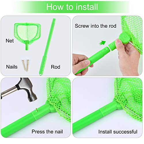 Coopay 4/8 Pieces Butterflies Kids Fishing Net Catching Bug Floating Bait Beach Nets for Outdoor Playing - style: 4 Pieces