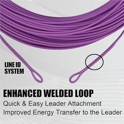 Aventik ProWeight WF Floating Fly Fishing Line Welded Loops Weight Forward Freshwater Trout Fly Line Kit WF 3 4 5 6 7 8 Low Stretch Slick Coating Accurate Casting - color: Purple, size: 8F