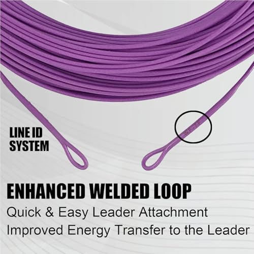 Aventik ProWeight WF Floating Fly Fishing Line Welded Loops Weight Forward Freshwater Trout Fly Line Kit WF 3 4 5 6 7 8 Low Stretch Slick Coating Accurate Casting - color: Purple, size: 7F