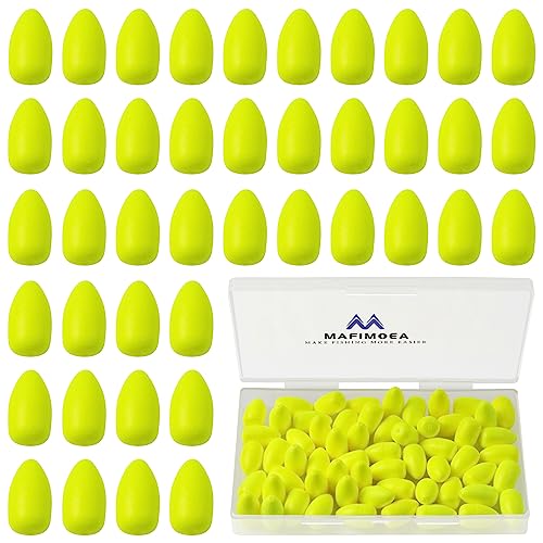 80/60/45 PCS Bullet Fishing Foam Floats Snell Float Surf Pompano Rigs Float for Spinner Rig Making Fly Fishing Strike Indicators for Trout Catfish Walleye