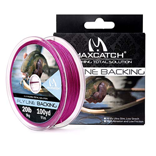 M MAXIMUMCATCH Maxcatch Braided Fly Line Backing for Fly Fishing 20/30lb(White, Yellow, Orange, Black&White, Black&Yellow, Blue, Pink, Green, Purple) - color: Purple, size: 30lb,100yards