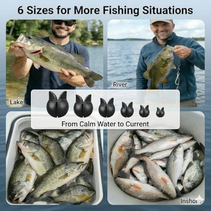 200/350 Pcs Premium Split Shot Fishing Weights Sinkers, Removable Leakproof Fly Fishing Split Shot for Freshwater & Saltwater， Bass Trout Circular Accessories - 5/6 Sizes - size: 350/6 Size Duck
