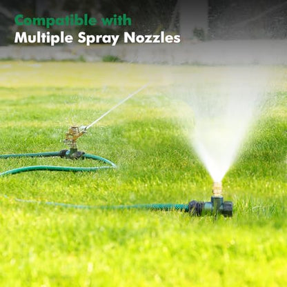 RESTMO Sprinkler Stake 6 Pack Zinc Alloy Lawn Sprinkler Spike Base | Flow-Thru Sprinkler Base for Yard & Garden Irrigation, Stable & Durable, Bright Green Glitter, Sprinklers 3/4"NH Compatible - size: 6 Pack