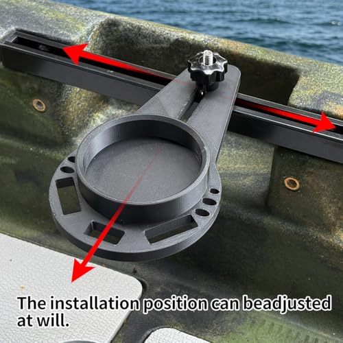 Kayak Fishing Bait Holder, Rail Mount Fishing Tool Organizer, No Drill Kayak Accessories for Lures, Hooks, Pliers & Tackle Storage, Compatible with Kayak and Boat Track Rails, Black
