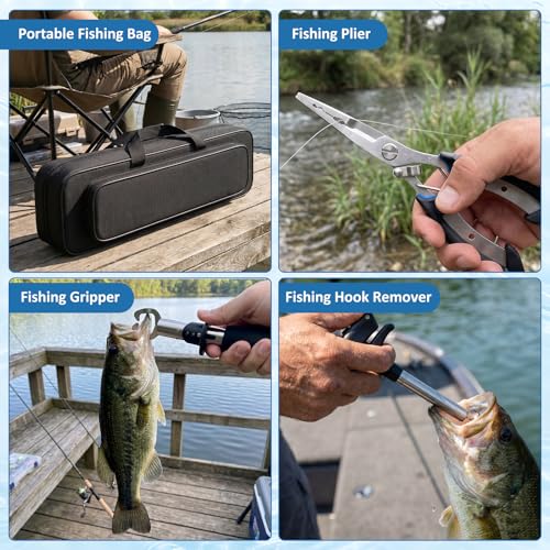 2.1M Telescopic Fishing Rod and Reel Combo Kit for Beginner Anglers, 2PCS Collapsible Fishing Poles + 2PCS Spinning Reels with Fishing Accessories Portable Fishing Gear Set for Saltwater Freshwater