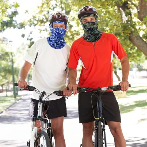 Patelai 6 Pcs Summer Balaclava UV Face Mask Sun Protection Cooling Hood Full Head Face Cover for Women Men Cycling Fishing - color: Camo