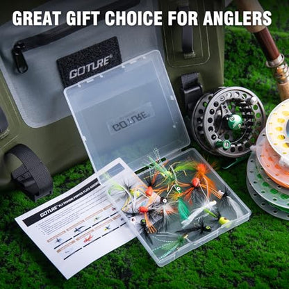 Goture Fly Fishing Poppers Lures, Topwater Popper Flies Bugs Lure, Fly Fish Poppers Fishing Lures Kit, Dry Flies for Panfish Bluegill Crappie Sunfish Bass Trout Salmon - color: A1:16pcs Popper Flies