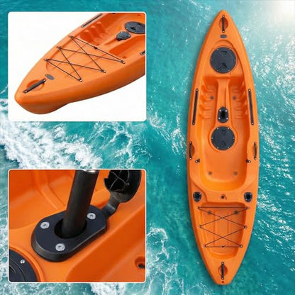 4 Pcs Kayak Deck Flush Mount Fishing Rod Holder with Cap Cover, Plastic Boat Rod Holders for Canoe and Tackle Accessory Tools, Black