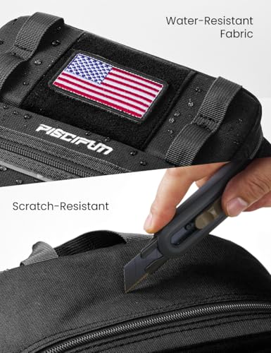 Piscifun Fishing Backpack Tackle Bag with 2 Rod Holders, Multi-Compartment Storage, MOLLE System, Water-Resistant Lightweight Outdoor Pack - color: Single Shoulder - Black Camouflage, style: Standard