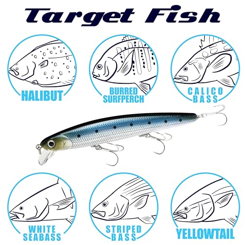 LUCKY CRAFT FlashMinnow 110 Ghost Series Saltwater Fishing Lures, Jerkbait for Halibut and Bass Fish, Slow Suspending 1–2 ft, Surf Fishing Gear and Tackle Box Accessories - color: 786 Ghost Olive Bora