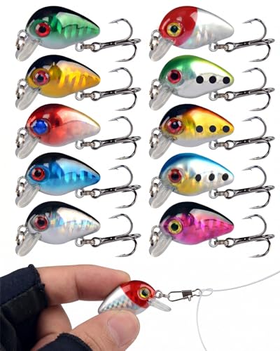 10pcs Fishing Lures, Crankbait Hard Bait, Artificial Wobbler Bass Bait, Fishing Accessories