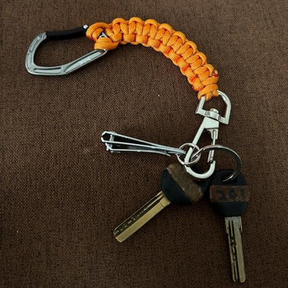 HERCULES Paracord Keychain Set – 2 Pack Lanyard Rope with Aluminum Clip, Durable Paracord Wrist Strap for Outdoor Activities, Orange - style: Orange