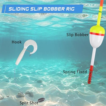 AGOOL Slip Bobbers Wood Fishing Floats and Bobbers Spring Bobbers Stick Slip Bobbers for Crappie Fishing Bobbers for Crappie Panfish Walleyes Trout Bass Fishing 5/10pcs - color: 1.57 x 0.91 x 5.63 inch - 10pcs