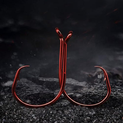XFISHMAN Circle-Hooks-Fishing-Equipment-Octopus-Hooks-Saltwater-50 Pack #1 –12/0 - color: Red, size: Size:1 50-Pack