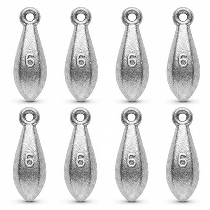 Bank Sinkers Fishing Weights, No-Roll Hexagonal, Surf & Catfish Saltwater - style: 6 Ounce-8pcs