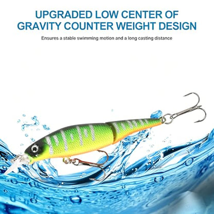 Whopper Fishing Lure for Bass：Popper Top Water Fishing Lures with Floating Rotating Tail Barb Treble Hooks Saltwater Freshwater Plopping Lures Kit - color: 5pcs hook tail