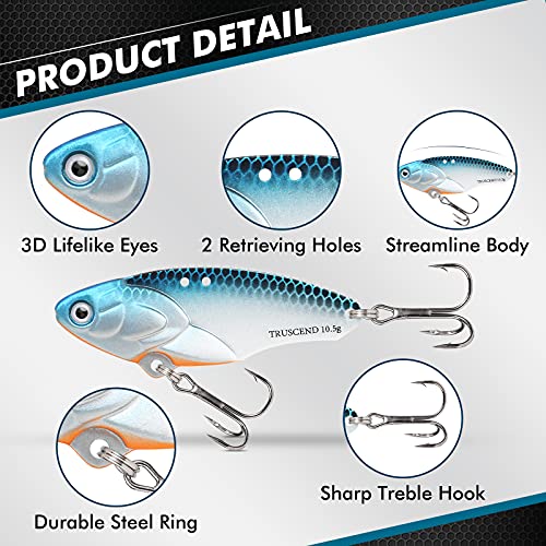 TRUSCEND Swim or Jig Fishing Spinner Baits for Freshwater and Saltwater, Rooster Tail Fishing Lures for Trout Bass Walleye Crappie Salmon Pike, Blade Bait with Copper Blade - color: E2-2"-3/8oz