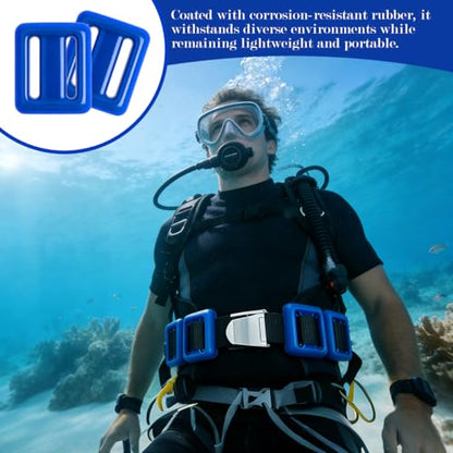4 Pcs Scuba Weight Belt,Diving Weight Belt with Metal Block Buckle Coated Dive Weights Nylon Dive Belt Suitable for Free Diving - color: Blue, size: 1.1lb