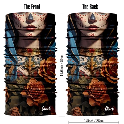 Obacle Skull Face Mask for Women Dust Wind Sun Protection Rave Festival Riding - color: Women Tear Lips Gray Nose