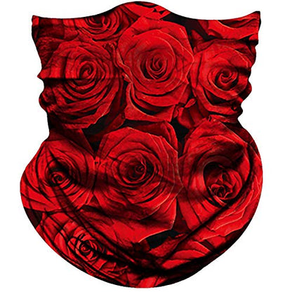 Obacle Skull Face Mask for Women Dust Wind Sun Protection Rave Festival Riding - color: Pure Red Rose
