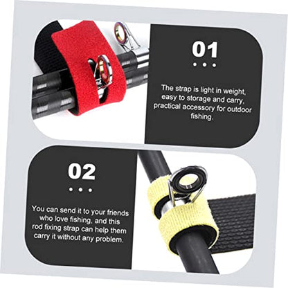BESPORTBLE 6Pcs Fishing Rod Straps Fishing Pole Wraps for Organizing Rods for Badminton Golf Clubs More Durable Elastic Bands Camo