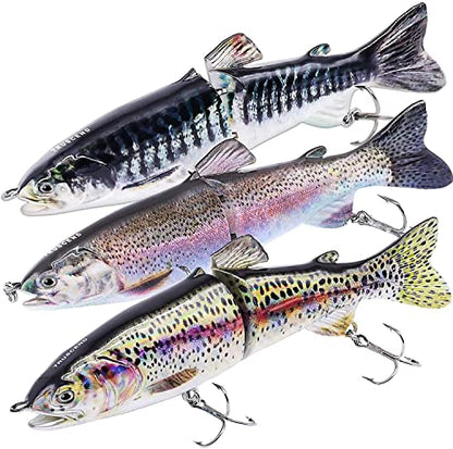 TRUSCEND Swimmax Easy Catch Fishing Lures with BKK Hooks, Wiggling, Vibrating, Rattling and Gurgling for More Bite, Heavy-Duty Dyneema Fiber Jointed Swimbaits for Bass, Trout, Walleye, Crappie, Pike - color: F-5.12",0.85oz