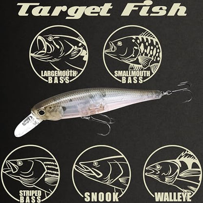 LUCKY CRAFT Pointer 100SP, Jerkbait Side by Side Action Tournament Winning Perfect Wobbling Freshwater Lake Bass Fishing Champion Bait - color: 238 Ghost Minnow