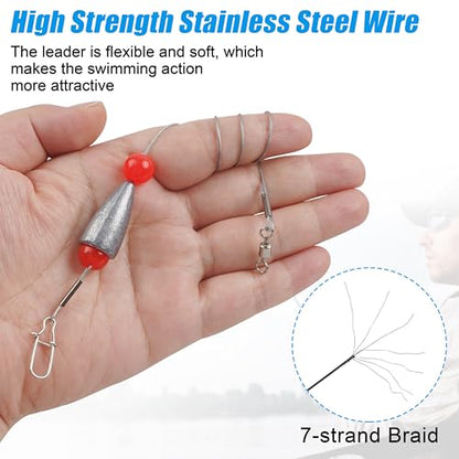 Carolina Rigs for Bass Fishing, 5pcs Pre Rigged Carolina Ready Rigs with Weight Free Rig Kit Bullet Fishing Sinkers Pre-Rigged Ready Carolina Rigs - style: Sinker 20g, 5pack