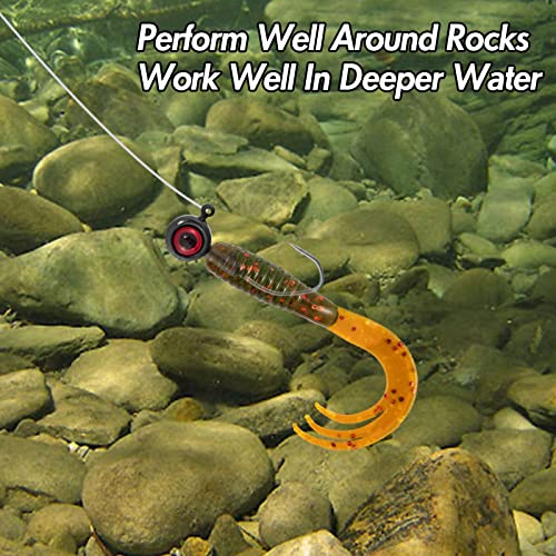 Dr.Fish Crappie Jig 3D Eyes Fishing Jig Head Freshwater Crappie Trout Panfish Hook Bass Fishing Lure 1/32oz 1/16oz 1/8oz - color: Black, size: 1/8oz(#2)-30 Pack