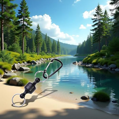 2 Pcs Black Fishing Strongest Magnetic Net Release Magnet Clip Holder Retractor, Quick Release Keychain with Super Strong Magnet, Fly Fishing Magnetic Buckle Fishing Equipment,Accessories