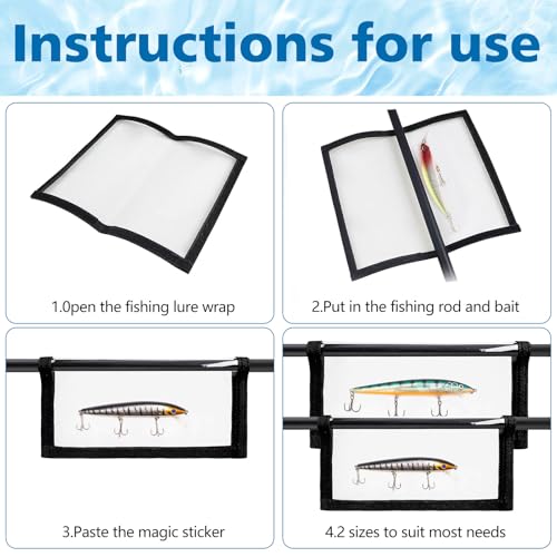 8 Pack Fishing Lure Wraps,Resistant Clear PVC Lure Covers Water-Resistant Tackle Storage for Rod Fabric Hook Protectors