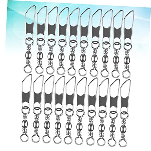 30pcs Rolling Resistance Swivel Fishing Hook Line Connector Fishing Rolling swivels Fishing Swivel Connector connectix Fishing Rolling Connector Stainless Steel to Rotate Ring - size: 8#