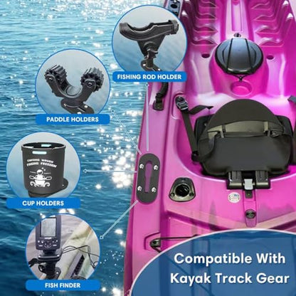 Kayak Track Kayak Low Profile Track,Kayak Rail,Kayak Accessories Mount Track,Kayak Gear Track for Fishing Rod Holder,Kayak Rail Track for Paddle Holders Fish Finder,Cup Holder,Anchor Cleats - size: 4inch2pcs