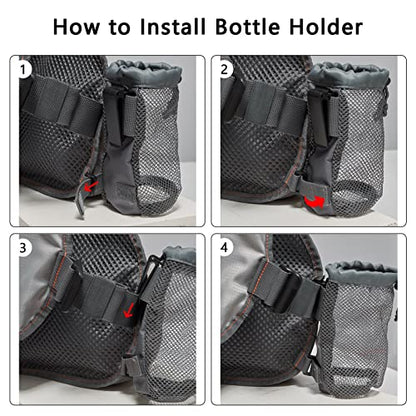 BASSDASH Fly Fishing Vest Adjustable Size with Detachable Water Bottle Holder for Men and Women FV07 - color: Men’s Size - Grey/Chocolate
