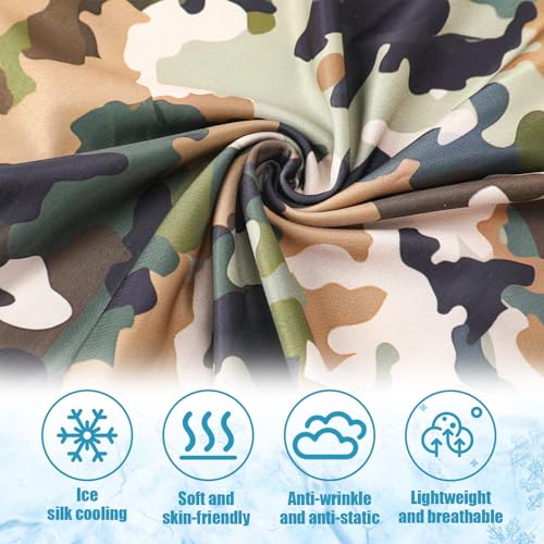 SATINIOR Summer Camo Neck Gaiter UV Protection Cooling Face Mask Sun Hood Bandanas for Men Women Sunscreen Breathable Bandana - style: Novel Camo