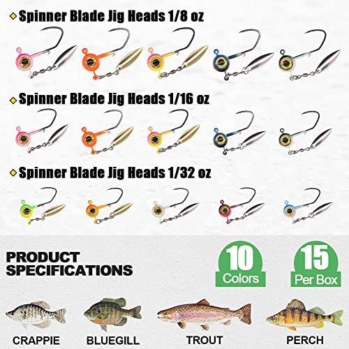 Crappie Jigs and Lures Kit -135 & 40 Piece Set with Plastics, Jig Heads, Split-Tail Grub Baits - Perfect for Crappie Fishing, Panfish Lures - color: Split-Tail Grub 135 pc.KIT