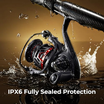 Piscifun Carbon X III Spinning Reel, IPX6 Waterproof, Freshwater/Saltwater | Ultralight carbon fiber body, 8+1 shielded bearings, 6.0:1 gear ratio, smooth retrieve for versatile fishing - size: 2000