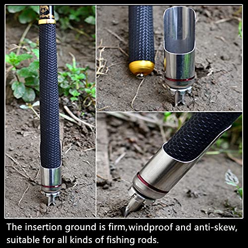 Persei 2pcs Fishing Rod Pole Holder, Ground Support Stand | Universal Fit 2Pack - Portable & Detachable