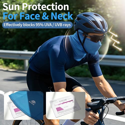 Balaclava Ski Mask, Sun UV Protection Breathable Full Head Face Mask for Men Women Skiing Cycling - color: 2 Packs - Blue + Black