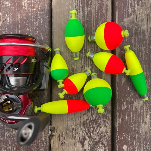 12 Pcs Fishing Bobbers Floats,Snap-on Fishing Bobber Fishing Float Corks Weighted Bobbers for Fishing Crappie Panfish Bluegill Trout - size: Water-Drop