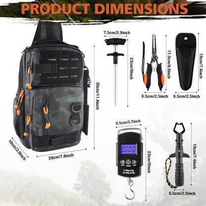 Hikary Fishing Backpack with Tackle Boxes,Fishing Tool Kit,Lightweight Outdoor Water-Resistant Fishing Shoulder Bag with Rod Holder Fisherman Gift Saltwater Freshwater - color: Green