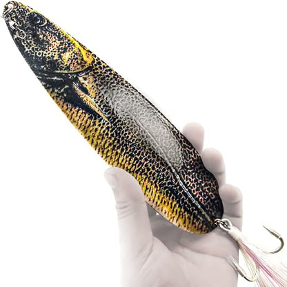 Magnum Flutter Spoon Deep Sea Jigging Fishing Lures, 7.5-9 Inch Large Hard Metal Sinking Trolling Casting Striper Fishing Spoon Baits for Striped Bass, Salmon, Walleye, Saltwater, Freshwater - color: C4 - 9" Classic - Gadus Morhua