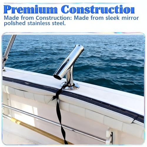 2 Pack Fishing Rod Holders for Kayak & Boat, 360° Swivel Clamp Rod Holder with Enlarged Base, Fits Round Square Tubes, Jon Boat, Canoe, Fishing Accessories - color: Silver