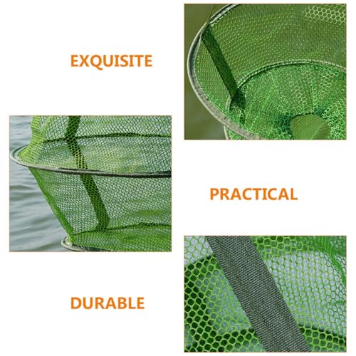 KALLORY Foldable Nylon Fishing Basket 40cm Large Mesh Fish Catch Net Lightweight Collapsible Fish Keeper for Outdoor Fishing and Crab Catching