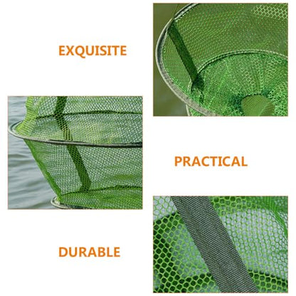 KALLORY Foldable Nylon Fishing Basket 40cm Large Mesh Fish Catch Net Lightweight Collapsible Fish Keeper for Outdoor Fishing and Crab Catching