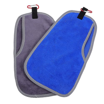 KESYOO Fishing Towels with Clip Quick-Dry Microfiber Towels for Anglers 2pcs Grey and Blue Sweatproof for Outdoor Fishing Camping and Sports