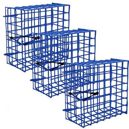 Vinyl-Coated Wire Crab Bait Cages for Heavy Duty Crab Trap Pot, Cage Box 6"x6"x3" - style: BL-3