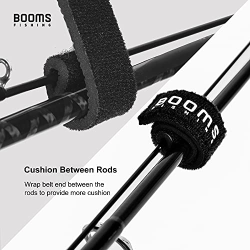 Booms Fishing RS3 Fishing Rod Wrap Pole Straps， Hook & Loop Fishing Rod Belts, Fishing Rod Ties for Casting Rods, Spinning Rods and Fly Rods - style: G: Black_5.9"_6pack