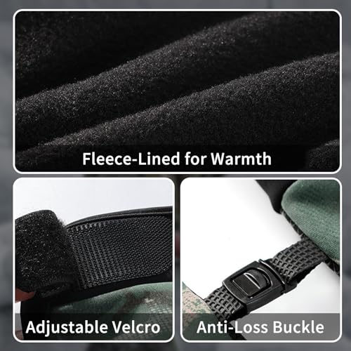Ice Fishing Gloves for Men & Women - Cold Weather Fishing Gloves with Touchscreen Tips, Non-Slip Silicone Grip - Warm Winter Gloves for Kayaking, Hunting & Outdoor Sports, Green Camo - size: Large
